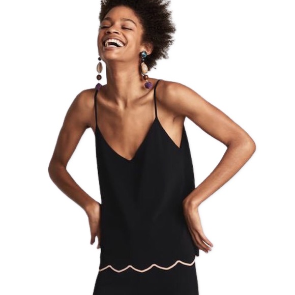 Zara Knit Scalloped Trim Top - Picture 2 of 5